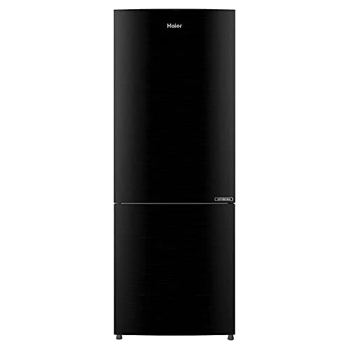 Haier 256 L 2 Star Inverter Frost-Free Double Door Refrigerator (HRB-2763BKS-E, Black Brushline, Bottom