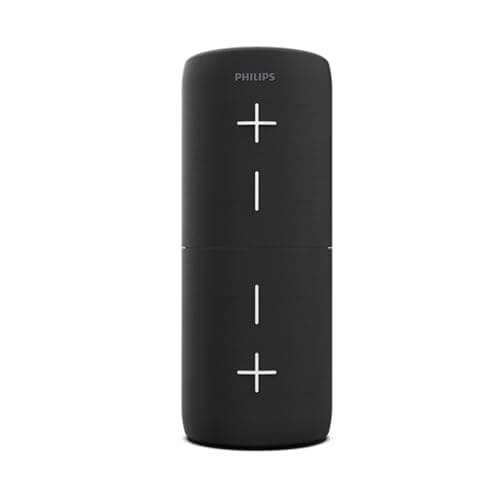Philips TAS4400BK/94 Wireless Bluetooth Speaker, 40W, 8H Playtime, 52mm Driver, IPX4 Resistant, LED Indicator, 3600mAh Battery, USB-C Charging, TWS/AU...