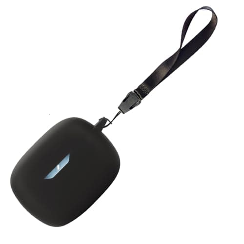 WELCROS Silicone Cover Case with Carbiner Compatible with JBL Wave Beam 2 (2024) Earbuds (Black, Lanyard + Keychain)