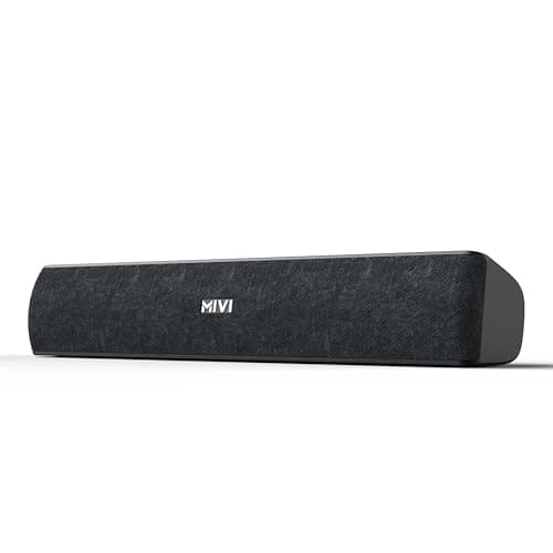 Mivi Fort S16 Soundbar with 16W Powerful Audio, 2.0 Channel Surround Sound, Dual in-Built Speakers, Multiple Connectivity Options, Up to 6H Playtime, ...