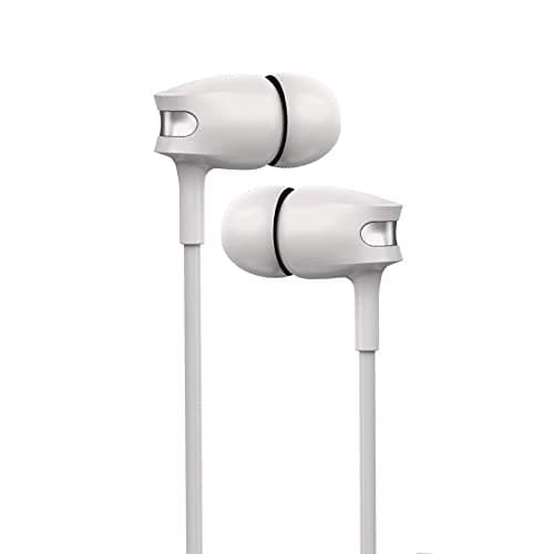BeLL BLHFK280 Wired Earphones with Mic, Powerful HD Sound with deep Bass, Tangle Free Cable, Comfort in-Ear Fit, Light Weight 3.5Mm Jack Compatible with Phone, Laptop & MP3 Device (BLHFK280-White)