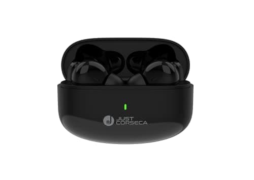 JUST CORSECA Sturdy Wireless Earbuds Bluetooth Version 5.3V, 8H Playtime, 13mm Bass Drivers (Black)
