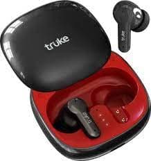 (Renewed) truke Buds S2 with 48H Playtime, Quad Mic ENC, Instant Slide Pairing, 20 EQ Modes Bluetooth Headset (Black, True Wireless)