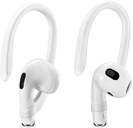 AirPods Ear Hooks Compatible with Apple AirPods 1, 2, 3 and Pro, ICARERSPACE Sports Running Ear Hooks for AirPods 1, 2,3 and Pro - White