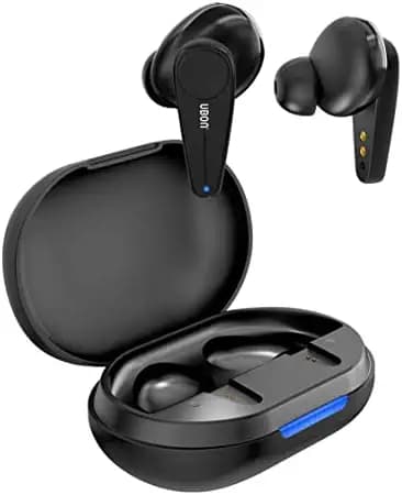 UBON True Wireless Earbuds, Airshark 4.0 BT-250, Bluetooth Earphones Up to 12H Playtime, TWS Function, Voice Assistance, Type-C Charging, Built-in Mic, BT v5.0 Headset for Gyming & Sports (Black)