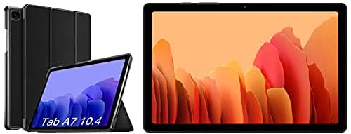 Samsung Galaxy Tab A7 26.31 cm (10.4 inch), Slim Metal Body, Quad Speakers with Dolby Atmos, RAM 3 GB, ROM 32 GB Expandable, Wi-Fi+4G, Gold + 1 Cover