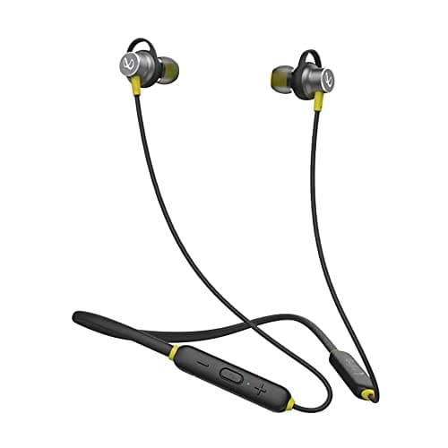 (Renewed) Infinity (JBL) Glide 120, In Ear Wireless Earphones with Mic, Deep Bass, Dual Equalizer, 12mm Drivers, Premium Metal Earbuds, Comfortable Flex Neckband, Bluetooth 5.0, IPX5 Sweatproof (Black & Yellow)