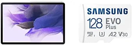 Samsung Galaxy Tab S7 FE 31.5 cm Large Display, S-Pen in Box, Slim Metal Body, Dolby Atmos Sound, RAM 4 GB, Mystic Silver & EVO Plus 128GB microSDXC UHS-I U3 130MB/s Full HD & 4K UHD Memory Card