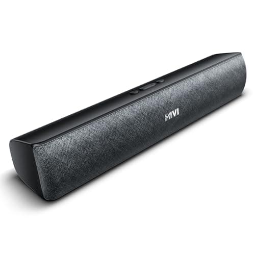 Mivi Fort Q18 Soundbar with 18W Surround Sound, 2.0 channel with 2 in-built Full-range Speakers, Multiple Input Modes, 6H Playtime, 2000mAh, Made in I...