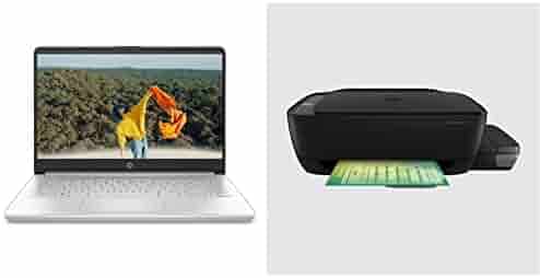 HP 14s 11th Gen Intel Core i3- 8GB RAM/256GB SSD 14inch(35.6 cm) FHD, Micro-Edge,Anti-Glare,IPS Display/UHD Graphics/ Windows 11 Home/ Ms Office/ 1.46Kg & Ink Tank 415 Wi-Fi Color Printer