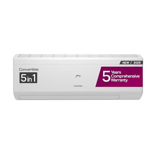 Godrej 2 Ton 3 Star, 5 Years Comprehensive Warranty, 5-In-1 Convertible Cooling, Inverter Split AC (Copper, Heavy duty cooling at 52 C, AC 2.0T EI 24I...