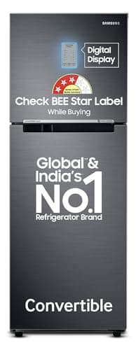 Samsung 236L 3 Star Convertible 3 In 1 Digital Inverter Frost-Free Double Door Refrigerator (RT28C3733B1/HL,Black Doi 2023)