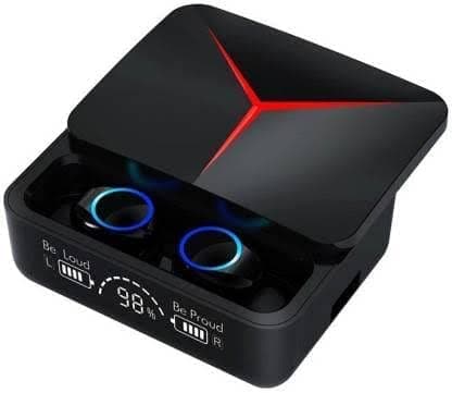 M90 Pro TWS Earbuds Bluetooth Type-C with Power Bank Charge Your Phone, 280 Hours Playback (Charging case Backup) Earbuds with Smart LED Display, Waterproof Built-in Mic (Black)