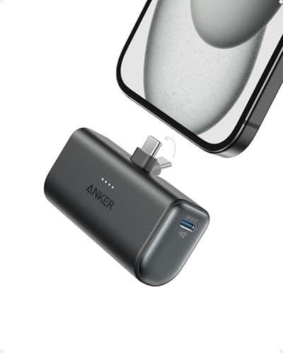 Anker iPhone 15 Portable Charger, Anker Nano Power Bank with Built-in USB C Connector, 5,000mAh Portable Charger 22.5W, for iPhone 15 Series, Samsung ...