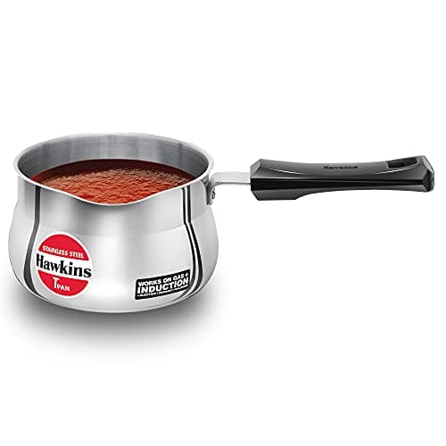 Hawkins Stainless Steel Induction Compatible Tpan (Saucepan), Capacity 1.5 Litre, Thickness 4.7 mm, Silver (SST15)
