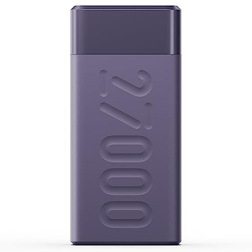 Ambrane 27000mAh Power Bank, 20W Fast Charging, Triple Output, Type C PD (Input & Output), Quick Charge, Li-Polymer, Multi-Layer Protection for iPhone, Smartphones & Other Devices (Stylo Pro, Purple)
