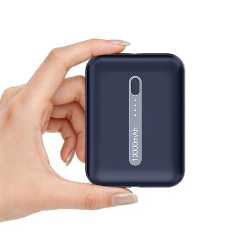 Muvtech Zip 10 Small Pocket Size 10000 mAh Mini Power Bank, Type-C, Fast Charging, 22.5W, Pocket Friendly Power Bank with Led Indicators (Blue)