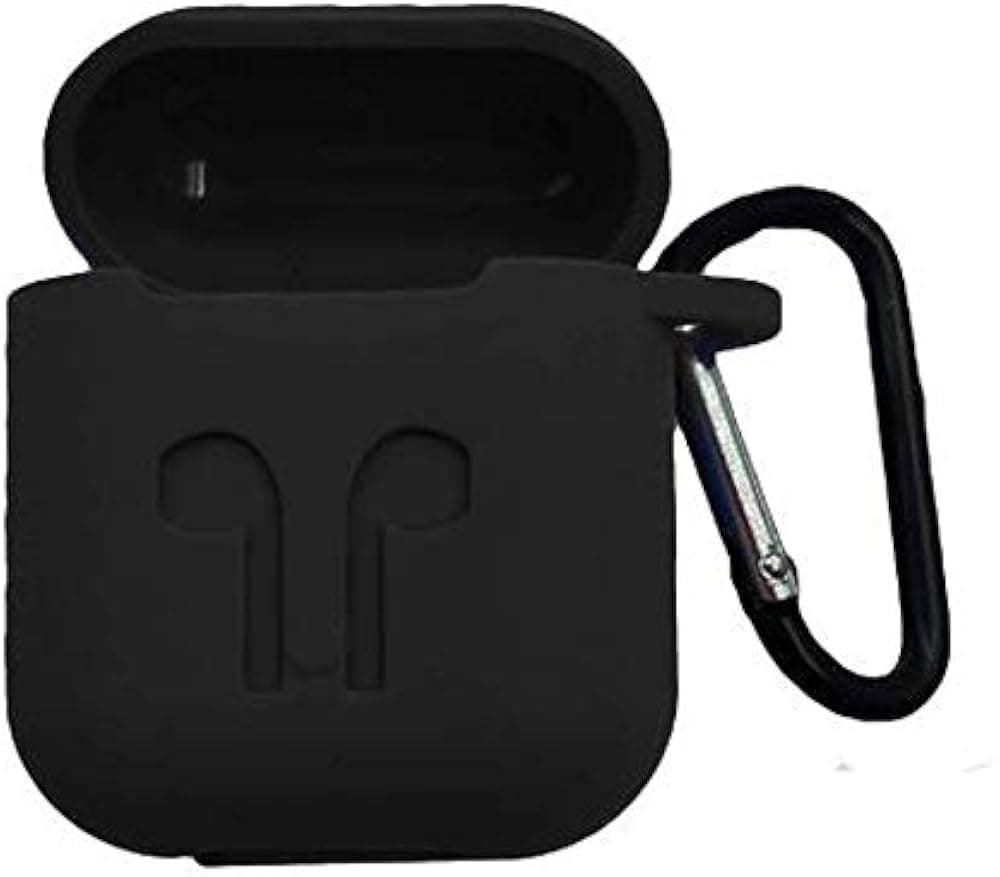 Ionix Airpod Case/airpod Carrying case, Silicone airpod Covers Shock Proof Protection Sleeve Carrying Bag Case Cover with Key Chain for Apple AirPods Wireless Headset (Black + White)