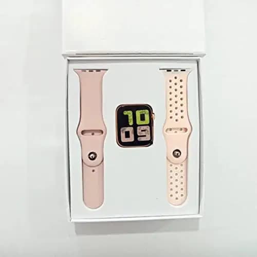 Careflection T55 Series 7 Smart watch with Bluetooth Calling, Extra Straps, Heart Rate Monitor,Fitness Tracker,Multiple Faces 50+,Full Touch Display(Rose Gold&Pink) for Men and Women & IP67 Waterproof