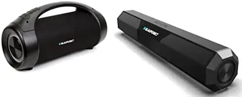 Blaupunkt Atomik BB30 Wireless Bluetooth Party Speaker 50 watts I Powerful Sound and Monstrous Bass & Google Voice Assist & TWS Function & SBA20 16W Bluetooth Soundbar for TV with Bluetooth
