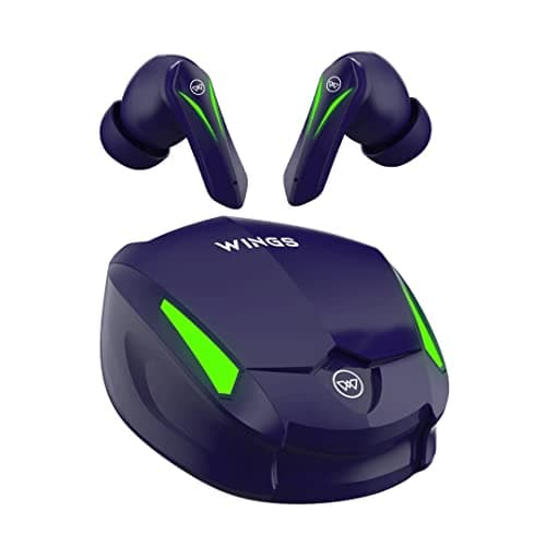 Wings Phantom 550, Gaming TWS Earbuds, with 45 Hours Playtime, Bluetooth 5.3, Environmental Noise Cancellation, Touch Controls Headphones