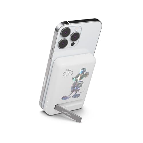 Belkin X Disney 100 Mickey | 5000 mAH Magsafe Wireless Power Bank| 7.5W Wireless Fast Charging | Compatible w/iPhone 12 & Above, Airpods & More | 2 Ye...