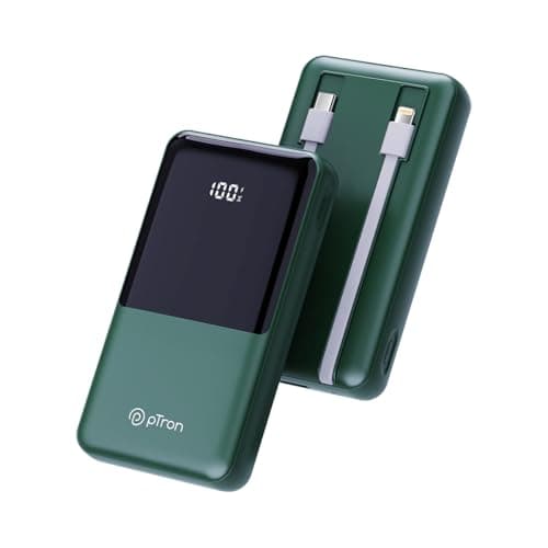 pTron Dynamo Power 20000mAh 22.5W Super Fast Charging Power Bank with Quick Charge & 20W Power Delivery, Built-in Charging Cables, 4 Outputs, Type-C I...