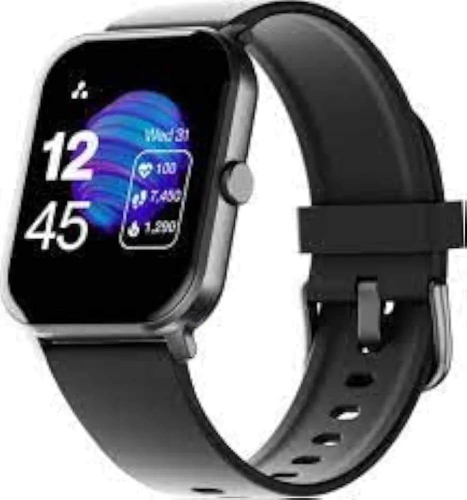 (Renewed) Ambrane Wise-Eon 1.69Lucid Display bluetooth calling function & 7 days battery life Smartwatch (Black Strap, Regular)
