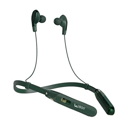 UBON Bluetooth Earphone with Fast Charging, Army Series CL-50, Wireless Neckband with Up to 45 Hrs Playtime, Dual Pairing, Real Stereo Sound& High Bass, Noise Isolating In-Ear Bluetooth Headset (Camo)