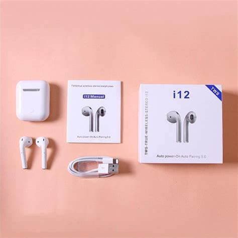 i12 TWS Wireless Bluetooth 5.0 Touch Control Earphones with Charging