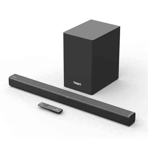 Tribit Soundbar Speaker S1 with Wired Subwoofer for Deep Bass(200W), 2.1 Channel TV Home Theatre, Bt v5.3, LED Display, Multiple Connectivity and 4 EQ...
