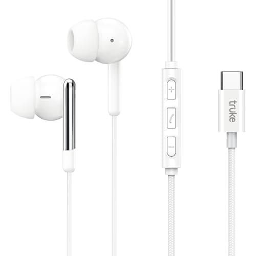 truke Bass H1 Premium in-Ear Type-C Wired Earphones w/ 13mm Titanium Drivers, Rich Deep Bass, Smart in-Line Controls for Music & Calls, Built-in HD Mi...
