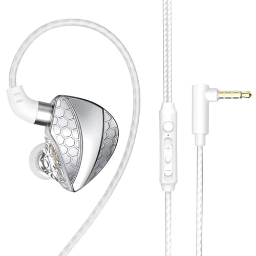 Concept Kart QKZ Hi6T Wired IEM Earphones with Microphone, 11mm Dynamic Driver Unit Stereo 3.5mm L-Shaped Gold-Plated Plug, Large Moving Coil, High De...