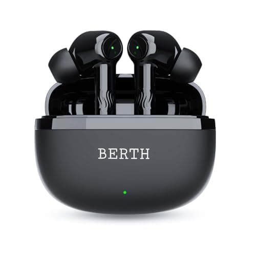 BERTH X35 Wireless Earbuds, 50H Playtime, Quad Mic ENC, 13mm Drivers, Fast Charging, Dual Pairing, BT 5.4, IPX4, Crystal Clear Calls, Deep Bass, in-Ea...