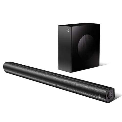 boAt Aavante 2.1 1200 (2025), 120W Signature Sound, 2.1 CH w/Wired Subwoofer, BT v5.4, Multiple Ports, EQ Modes & Remote Control, Bluetooth Sound bar, Home Theatre Soundbar Speaker (Premium Black)