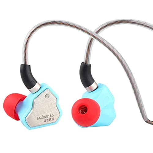 7HZ Salnotes Zero Wired IEM Earphone, 10mm Dynamic Driver | Metal Composite Diaphragm | Noise Isolation | in Ear Monitor Earbuds with Detachable OFC Cable & A Leatherette Case (Blue, 3.5mm (No Mic))