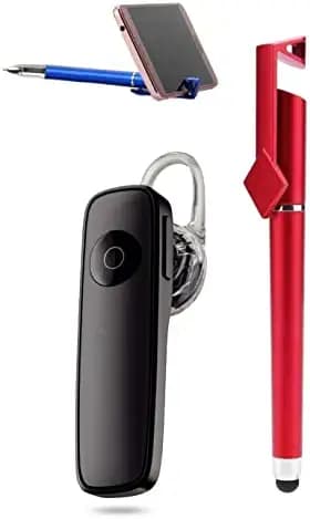Blaxstoc K1-453 Single Ear Bluetooth Truly Wireless In Ear Earbuds With Mic For Calling & Music For All Android & Smartphones Devices With Mobile Holder 3In1 Stylish Pen (Black)