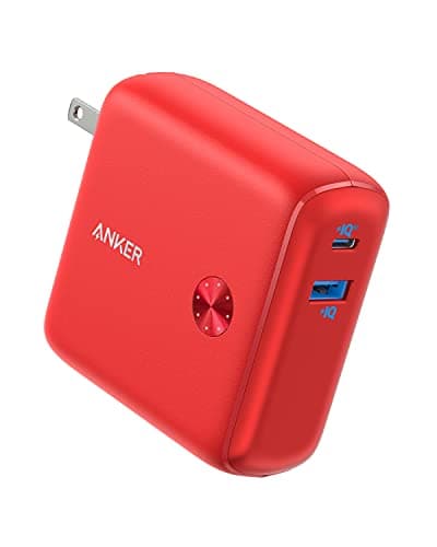 Anker PowerCore Fusion 10000, 20W USB-C Portable Charger 10000mAh 2-in-1 with Power Delivery Wall Charger for iPhone12, 12 Mini, 11, iPad, Samsung, Pixel and More (Red)