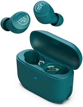 JLab Go Air Pop Wireless Bluetooth Earbuds + Charging Case Teal Dual Connect Ipx4 Sweat Resistance Bluetooth 5.1 Connection 3 Eq Sound Settings: Jlab Signature, Balanced, Bass Boost Small/Medium Teal
