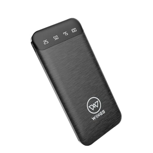 Wings Power Boost 10000mAh Powerbank with 12W Fast Charging, Dual Output, Li-Polymer, Multi- Protection Powerbank for iPhone, Android & Other Devices,...