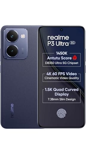 realme P3 Ultra 5G (Neptune Blue, 8GB RAM, 256GB Storage) | Dimensity 8350 Ultra | 50MP+8MP Camera | 16MP Front | 6.83 120Hz AMOLED | 6000mAh Battery ...