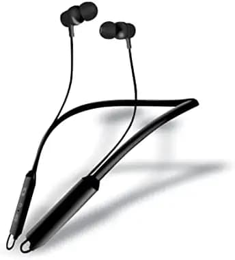 Ziox® Ripple Universal Bluetooth 5.0 Wireless Headphones with HD True Sound, Lightweight Flexible Neckband, Sweat-Resistant Earphones, 12Hrs Play Time, Magnetic Metalic Earbuds, Type Micro Port, IPX4, Voice Assistant & Mic - (Black)