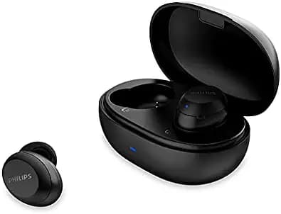 (Renewed) Philips Audio TAT1235 True Wireless Headphones (TWS) with IPX5 and 6+12 Hours Play time (Black) (TAT1235BK/97)