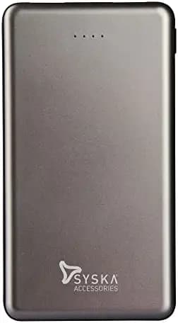 SYSKA Power Shell P1018B Power Bank with High-Energy Density Polymer Cell with Dual Output Port (Grey)