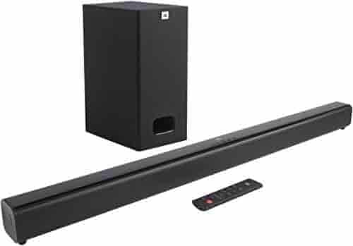 JBL MovieBar 80 by Harman 2.1 Channel Soundbar with Wired Subwoofer (110 Watts, Dolby Digital, Extra Deep Bass)