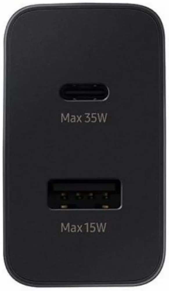Original for Samsung 35Watts Super Fast Charger Dual Port Adapter Compatible with Galaxy S21/S21+/M42/F23 5G/M53 5G/M52 5G/M33 (Only Adapter)-Black