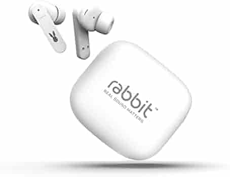 Rabbit Wave Buds Pro - White | ANC + ENC Noise Cancelling TWS | Bluetooth Wireless Earbuds | 13mm Driver | 21 Hours Playtime | IPx4 Sweat & Water Resistant