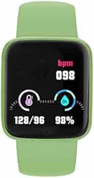 DIVALTH Smart Watch for Men - D20 Bluetooth Smart Watch with Heart Rate Activity Tracker Waterproof Body, Step and Calorie Counter, Blood Pressure, OLED Touchscreen Watch - Green