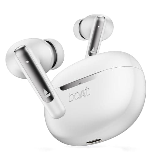 boAt Newly Launched Airdopes 141 ANC TWS Earbuds with 42 hrs Playback, 50 ms Low Latency Beast™Mode, IWP™Tech,Signature Sound, Quad Mics with ENx™, ASAP™ Charge, USB Type-C Port & IPX5(White)
