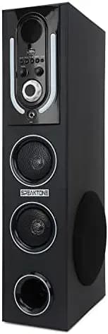 SPEAKTONE Tower Speaker with Woofer, Bluetooth, FM, AUX, Heavy Bass with Superb Sound, Wood Cabinet for Better Voice, 5.25" Subwoofer, 3.0" Dual Speakers, Party Home Theatre